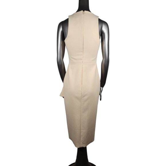 Cinq a Sept Asymmetrical NWT Piper Ruffle Sleeveless Sand Dress 2 - Picture 3 of 5